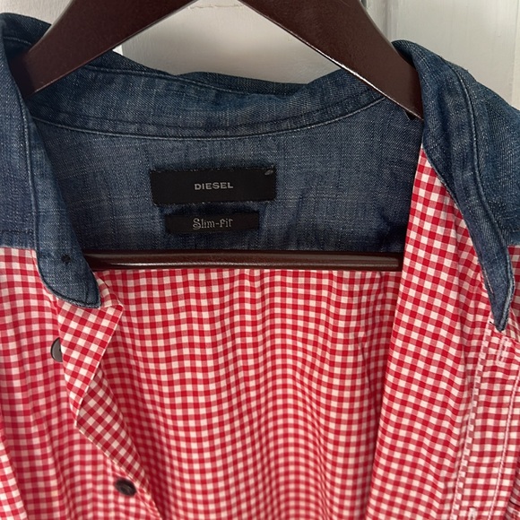 Diesel Checkered Button down Slim-fit shirt vintage - Picture 2 of 3